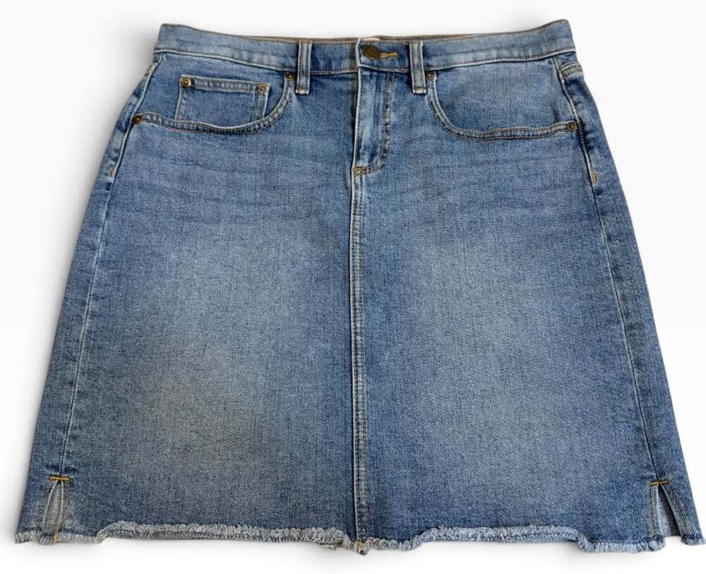 Loft Outlet Denim Skirt Size 6 Blue Raw Hem Jean Mini